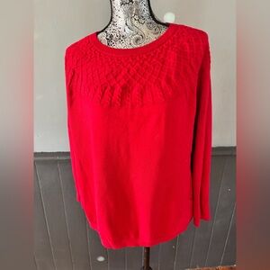 Talbots Vibrant Red Textured Sweater